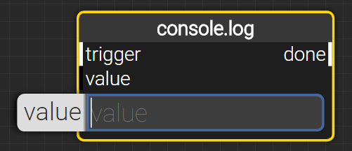 Focus on console.log node